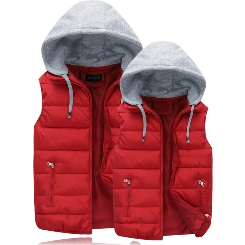 Puffer Vest Padded - Kurtka puchowa damska z kapturem, bezrękawnik,