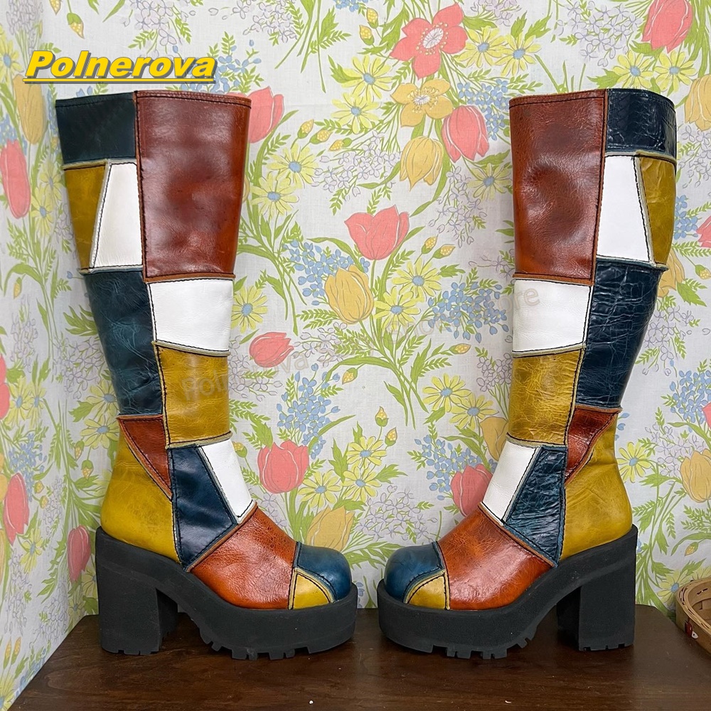 Street Fashion Y2K - Damskie retro botki za kolano z