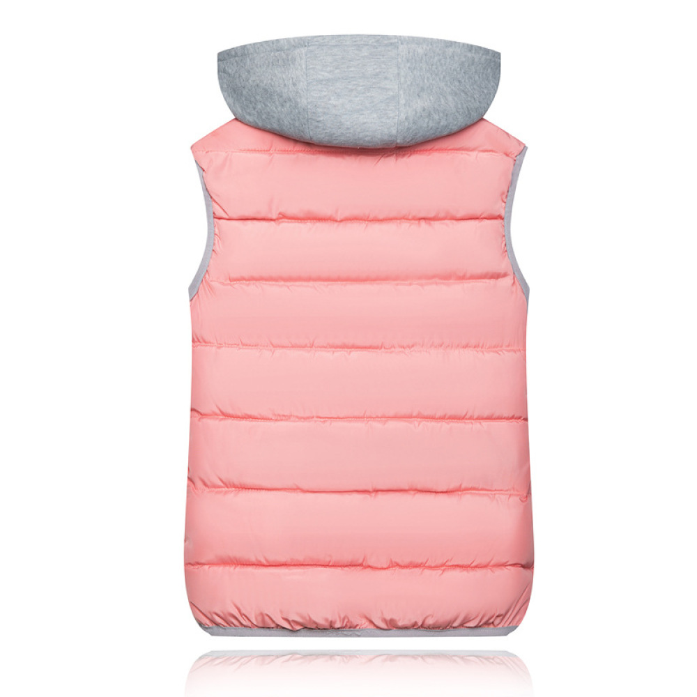 Puffer Vest Padded - Damska zimowa kamizelka z kapturem, ocieplana,