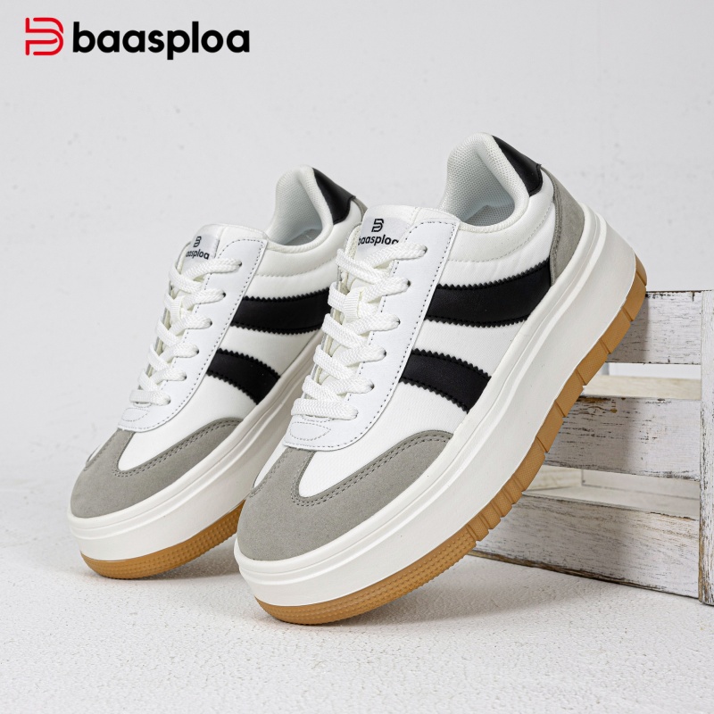 Street Fashion Walk - Damskie sneakersy na platformie Baasploa, masywna