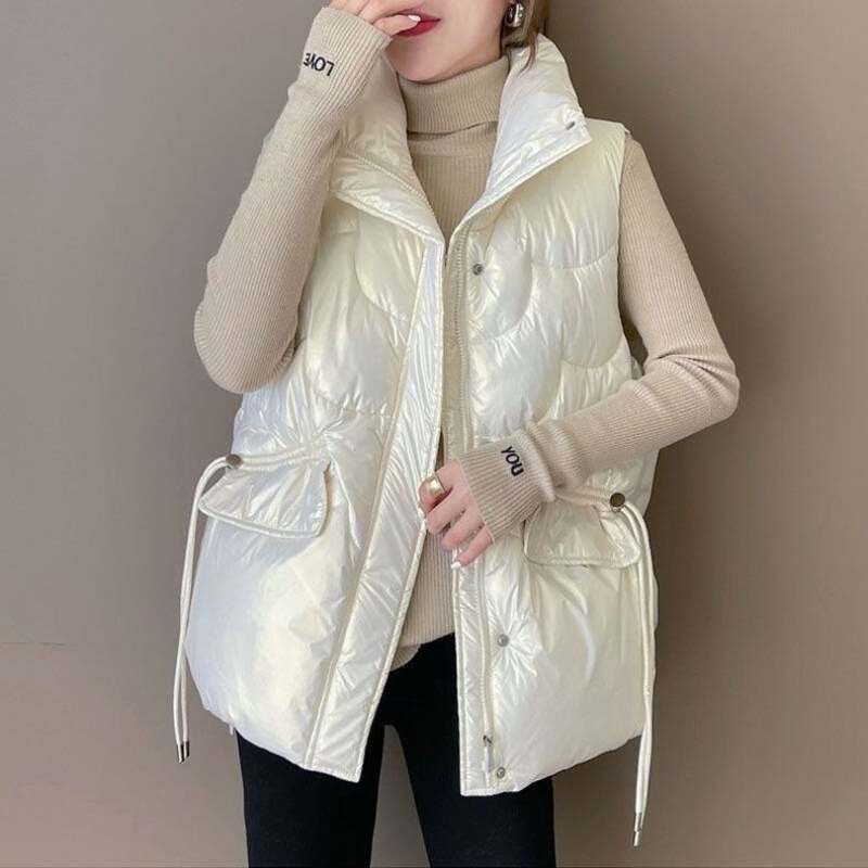 Puffer Vest Padded - Damska kamizelka z bawełny puchowej na