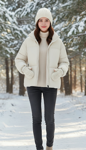 Puffer Vest Padded - Parki Damskie Kurtki Płaszcze Jesień Zima