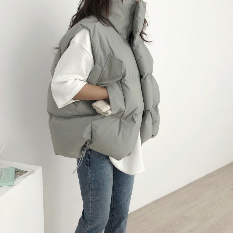 Puffer Vest Padded - Damska kurtka ocieplana bawełną 2025 Zima