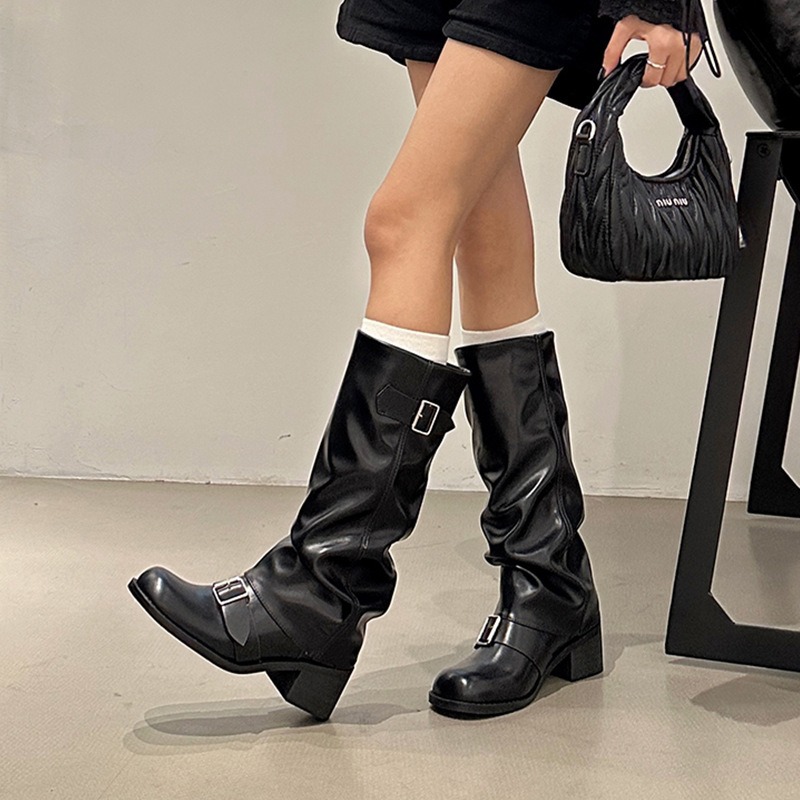 Street Fashion Trends - Damskie kozaki do kolan na platformie