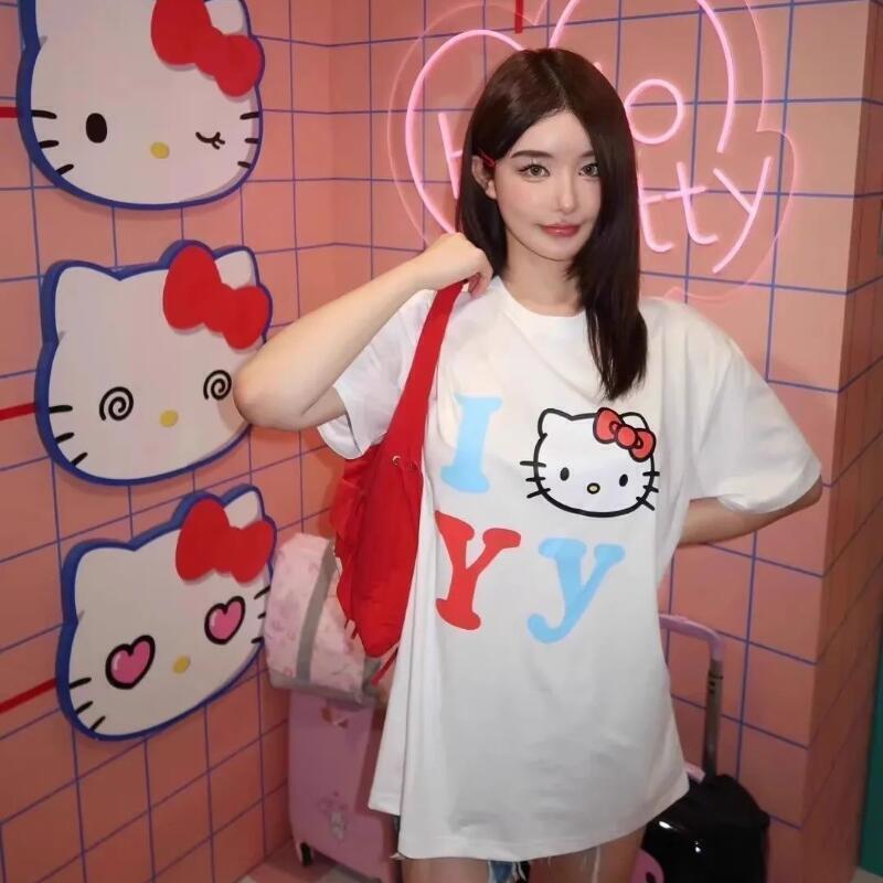 Street Fashion Casual - Krótki rękaw Sanrio Letnia Koszulka Unisex