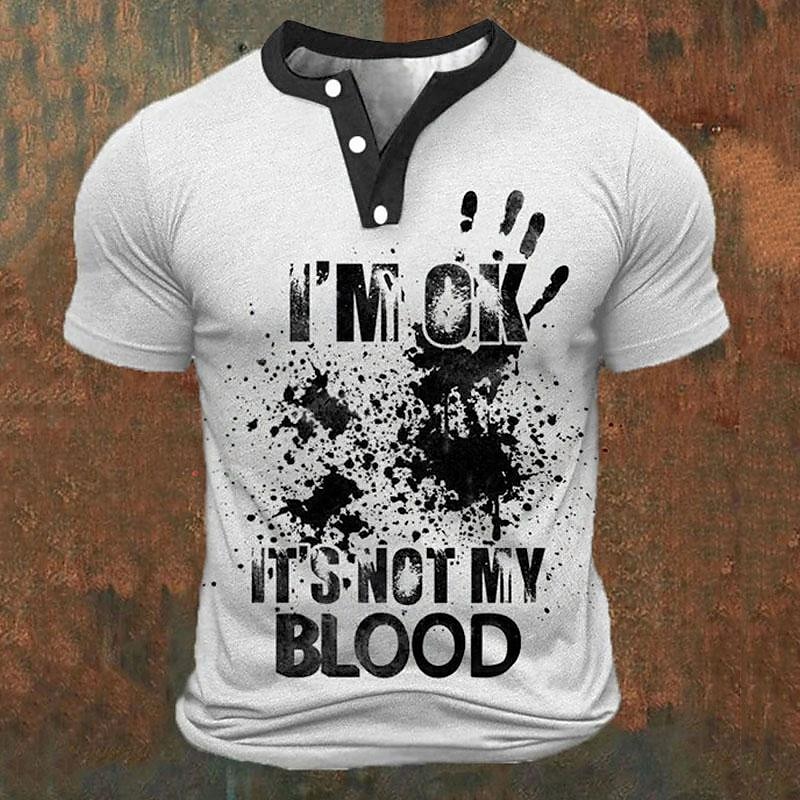 Street Summer Fashion - Zabawne koszulki męskie typu henley z