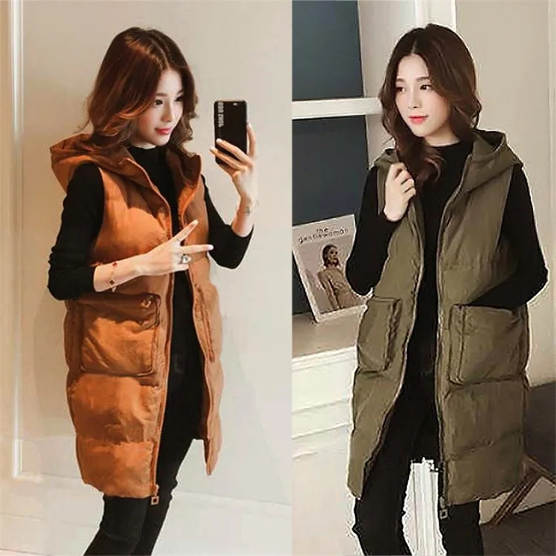 Puffer Vest Padded - Damska kurtka puchowa bez rękawów na