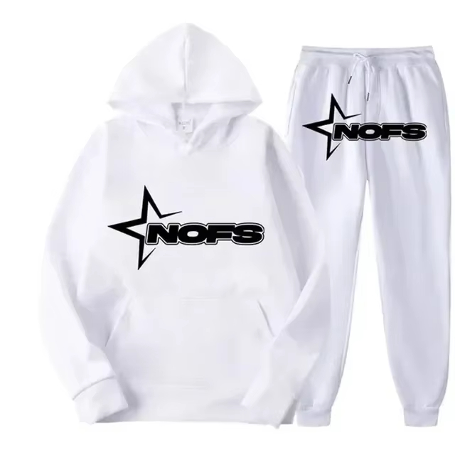 Street Fashion Casual - Męski dres streetwearowy z kapturem 2026,