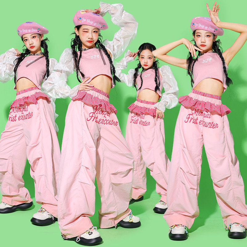 Street Fashion Kpop - Ubrania do jazzu dla dziewcząt, strój