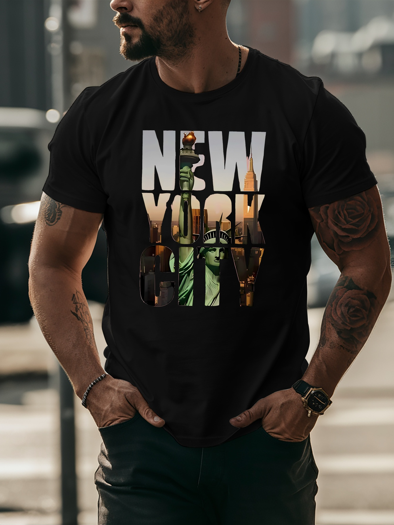 Męska żółta koszulka z nadruki – Street Fashion New York recenzja i cena