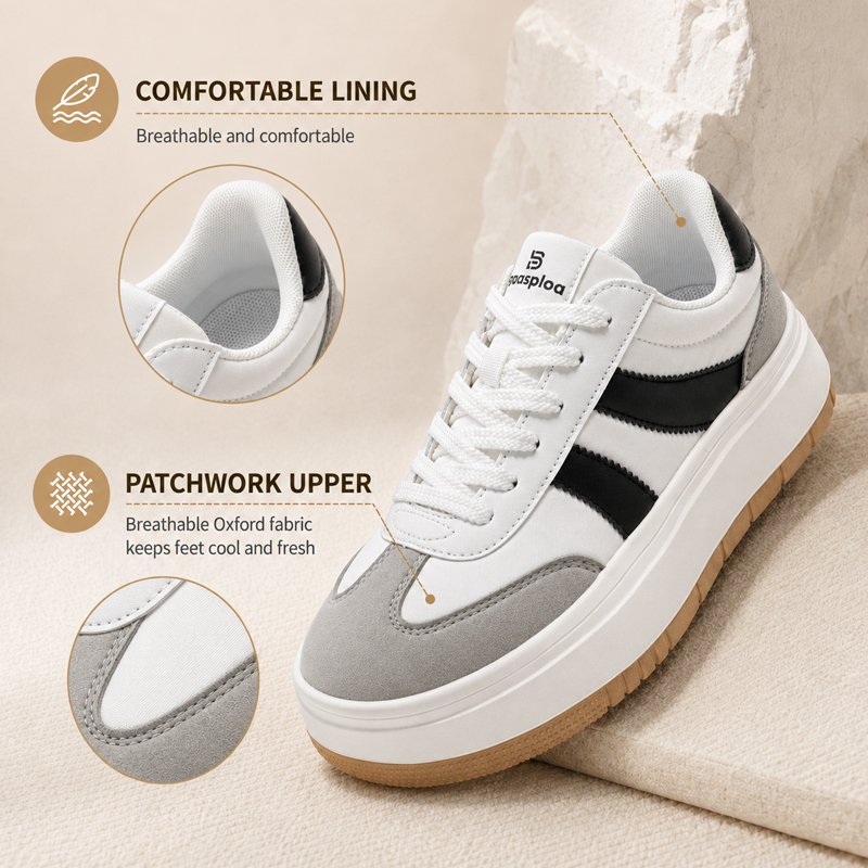 Damskie sneakersy na platformi – Street Fashion Walk recenzja i cena