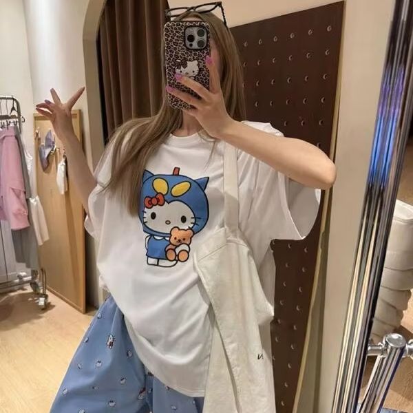 Krótki rękaw, koszulka z nadru – Street Fashion Casual recenzja i cena