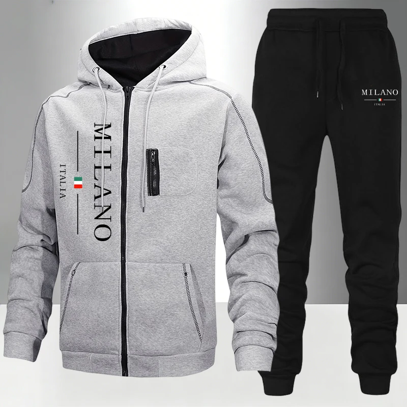 Włoski Zestaw Męski/Kurtka/Spo – Street Fashion Hoodie recenzja i cena