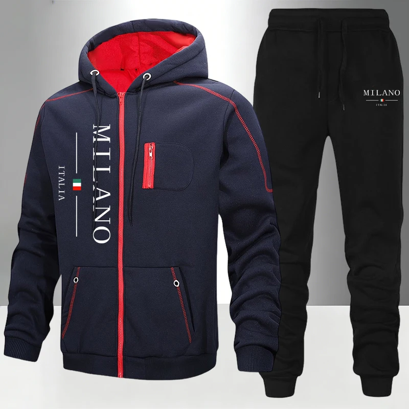 Włoski Zestaw Męski/Kurtka/Spo – Street Fashion Hoodie recenzja i cena