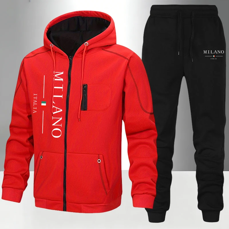 Włoski Zestaw Męski/Kurtka/Spo – Street Fashion Hoodie recenzja i cena