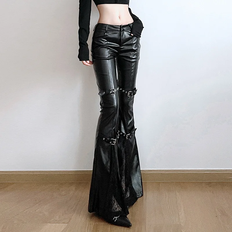 Damskie spodnie dzwony z ekosk – Street Fashion Y2K recenzja i cena