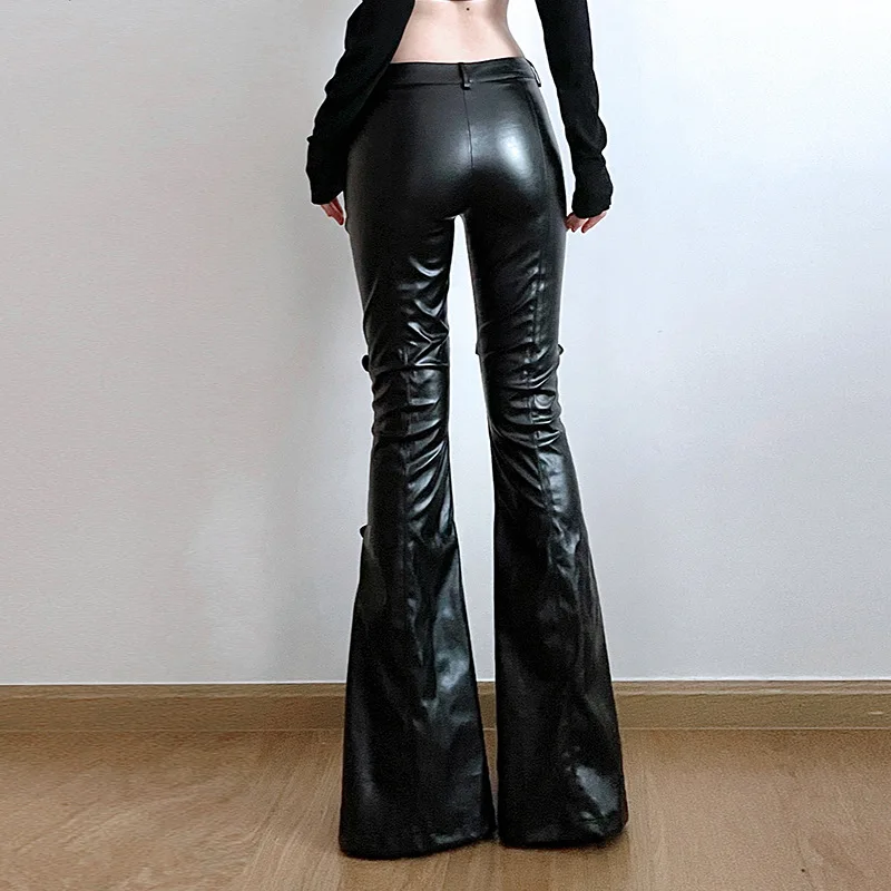 Damskie spodnie dzwony z ekosk – Street Fashion Y2K recenzja i cena
